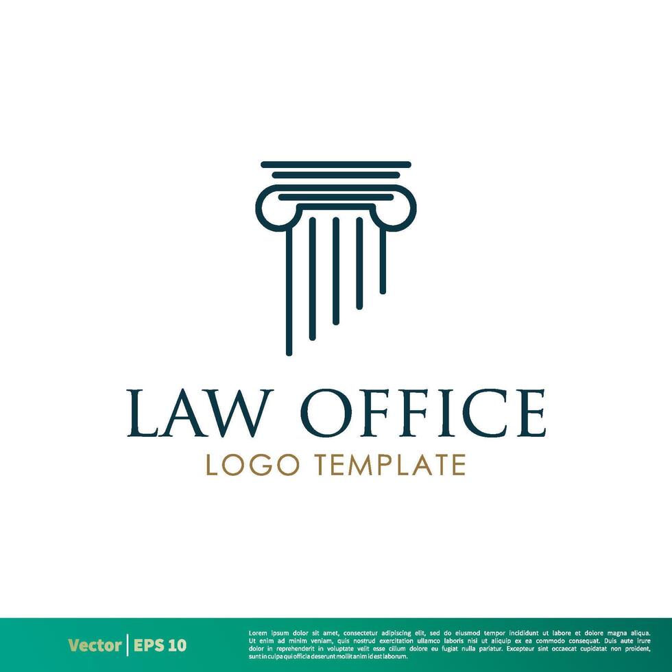 Pillar Greek, Column Law Office, Law Firm, Attorney Icon Vector Logo Template Illustration Design. Vector EPS 10.