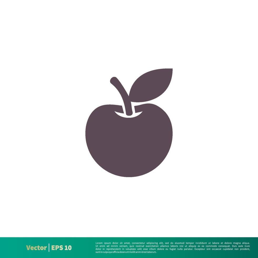 Apple Fruit, Education Icon Vector Logo Template Illustration Design. Vector EPS 10.