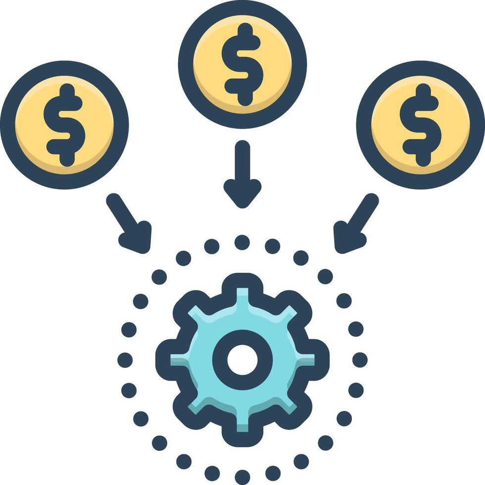 Vector color icon for cashflow