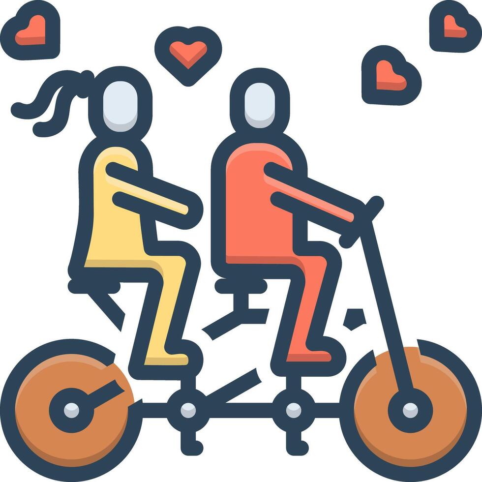 Vector color icon for two happy couple