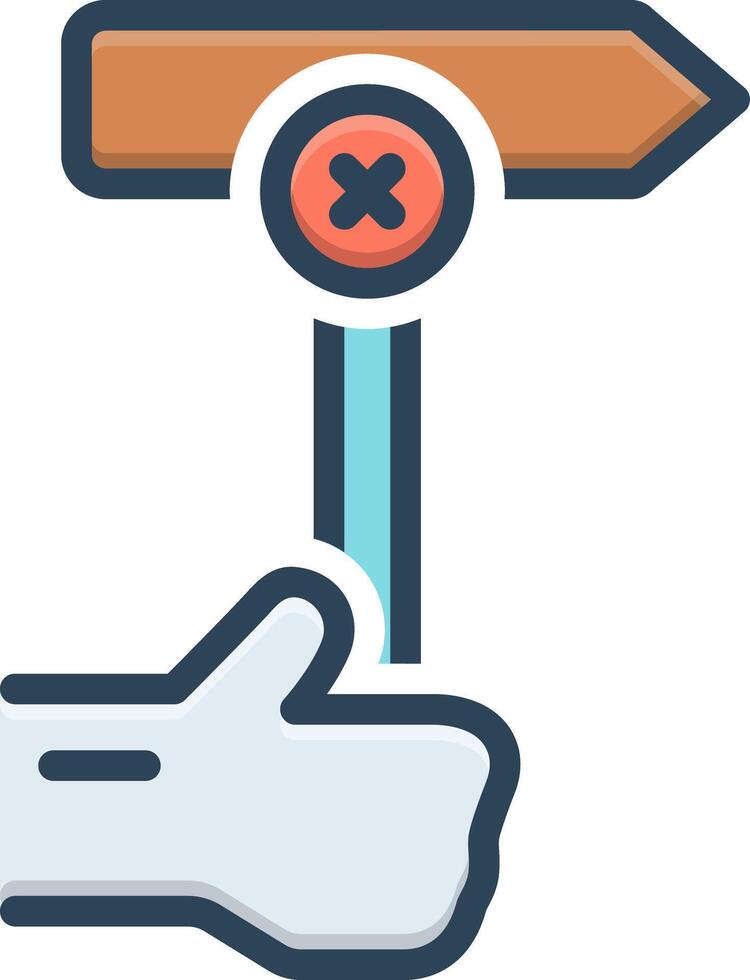 Vector color icon for wrong