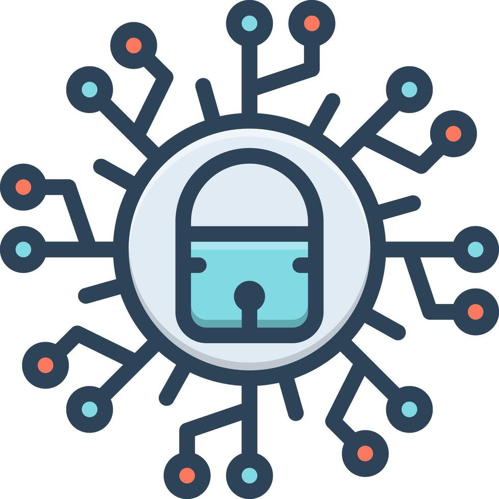 Vector color icon for cyber security