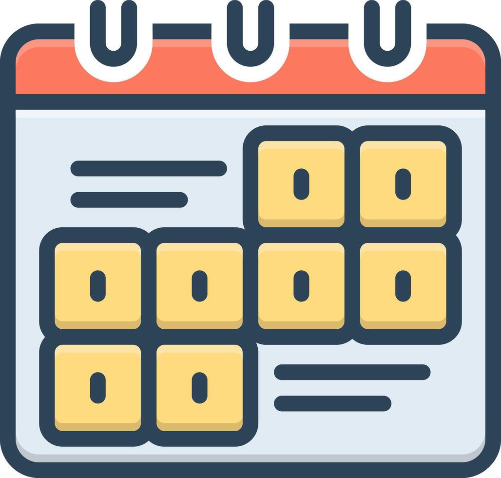 vector color icono para calendario