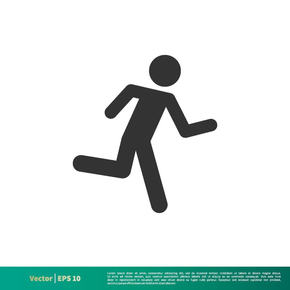 Running Stick man Icon Vector Logo Template Illustration Design. Vector EPS 10.