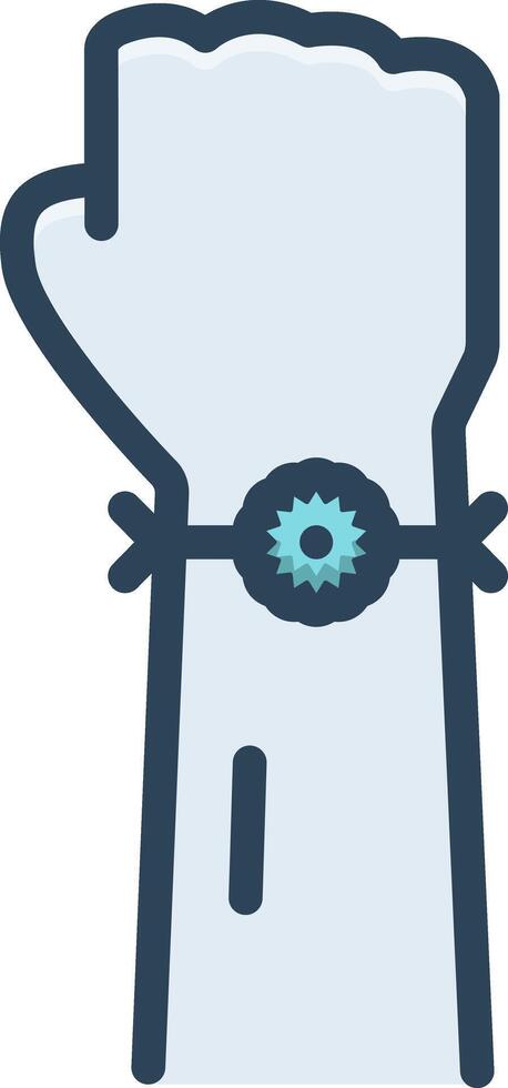 Vector color icon for rakhi in hand