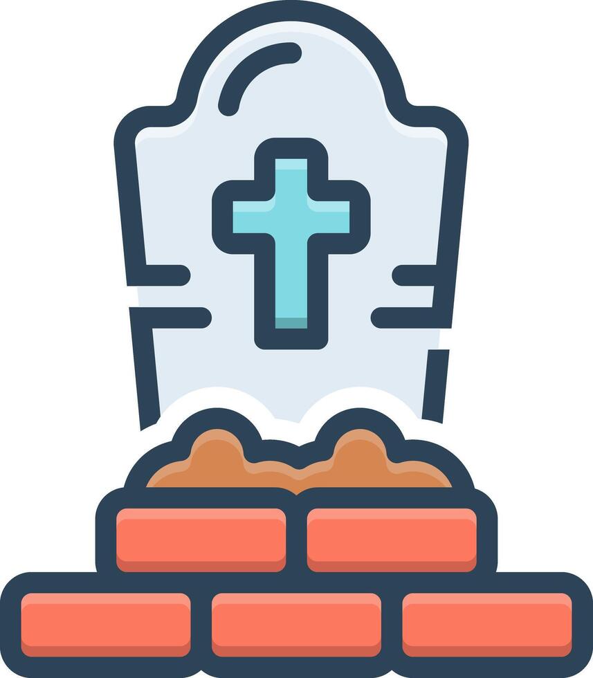 Vector color icon for grave