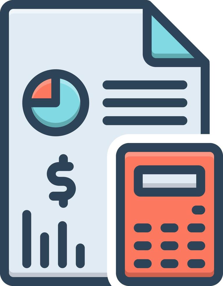 Vector color icon for accounting