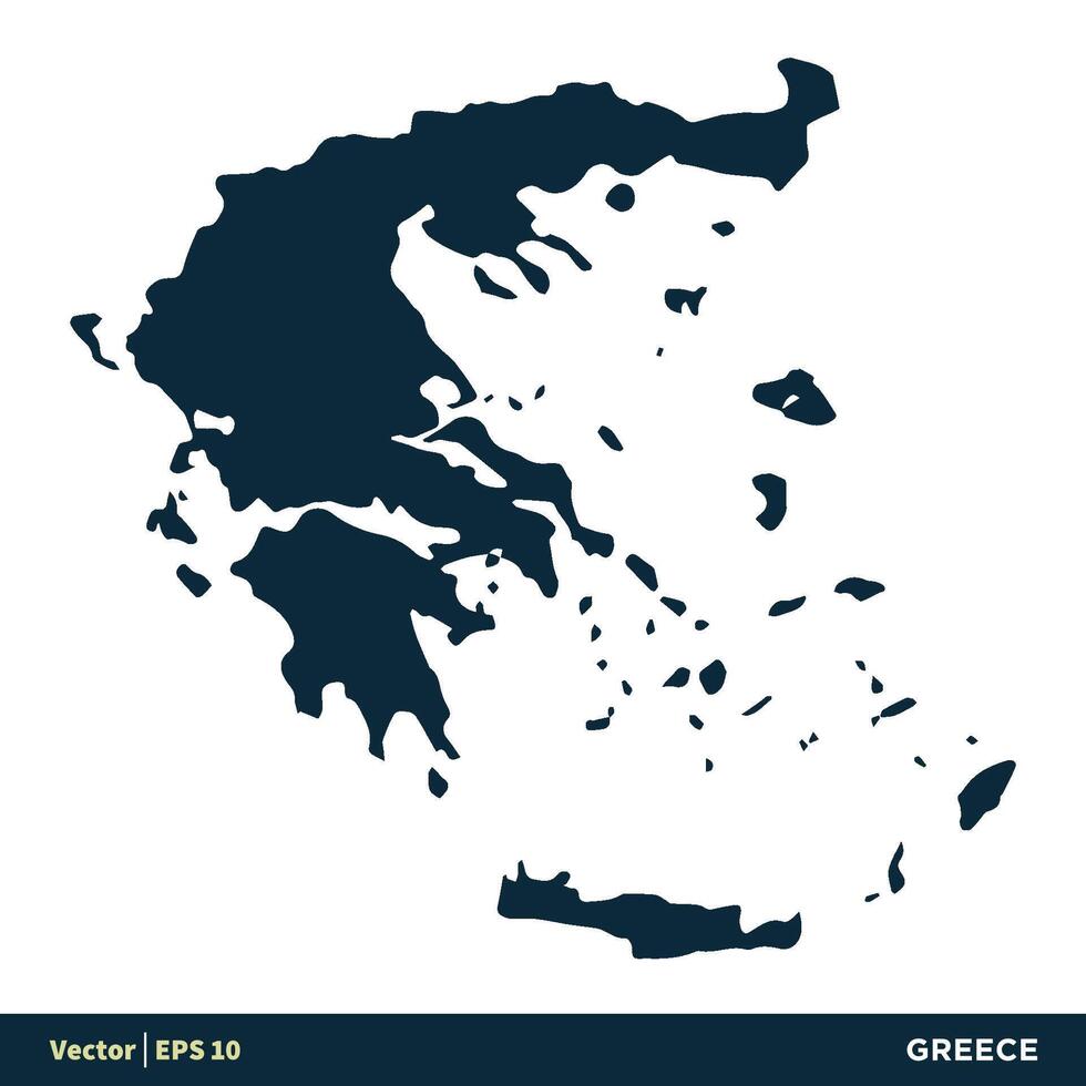 Grecia - Europa países mapa vector icono modelo ilustración diseño. vector eps 10