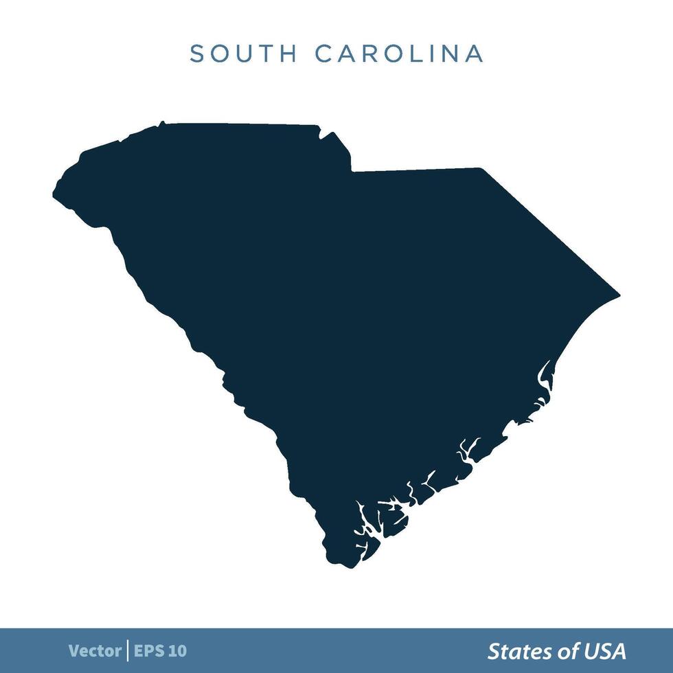 sur carolina - estados de nosotros mapa icono vector modelo ilustración diseño. vector eps 10