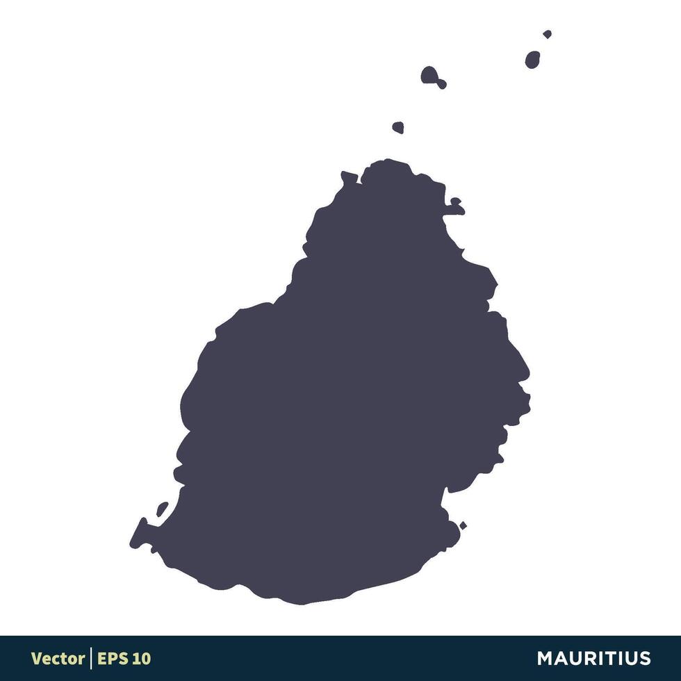 Mauricio - África países mapa icono vector logo modelo ilustración diseño. vector eps 10