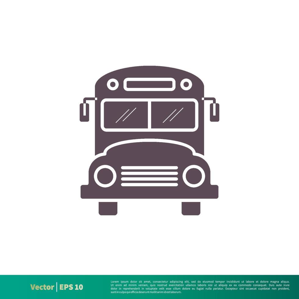 School Bus, Transportation Icon Vector Logo Template Illustration Design. Vector EPS 10.