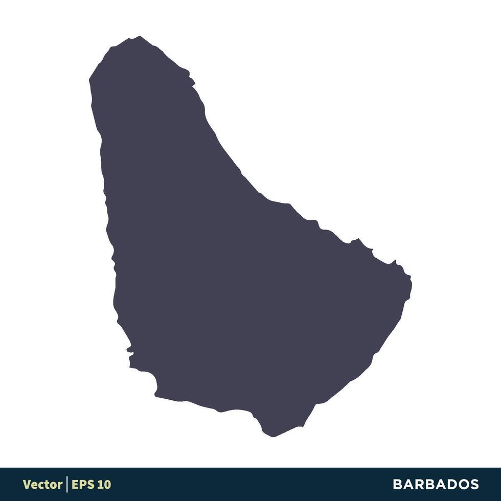 barbados - norte America países mapa icono vector logo modelo ilustración diseño. vector eps 10