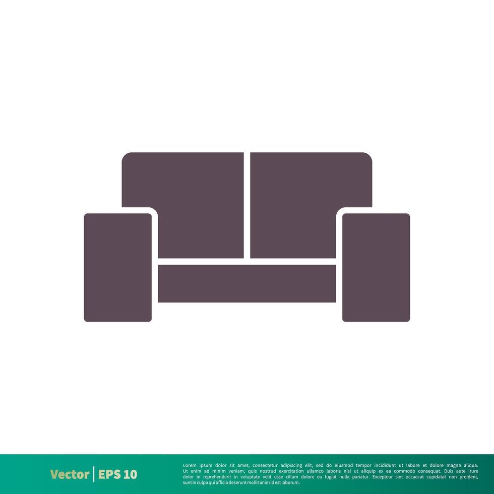 Sofa Couch Icon Vector Logo Template Illustration Design. Vector EPS 10.