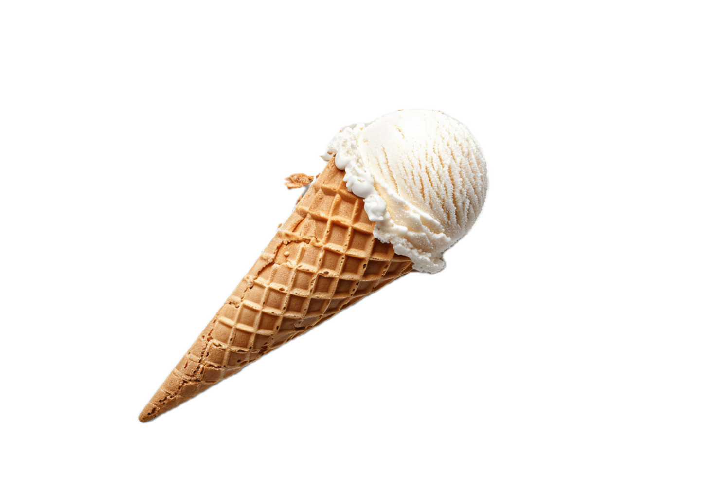 AI generated Melting Vanilla Ice Cream Cone png