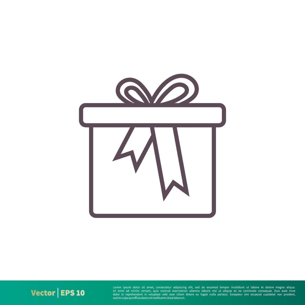 Gift Box Icon Vector Logo Template Illustration Design. Vector EPS 10.