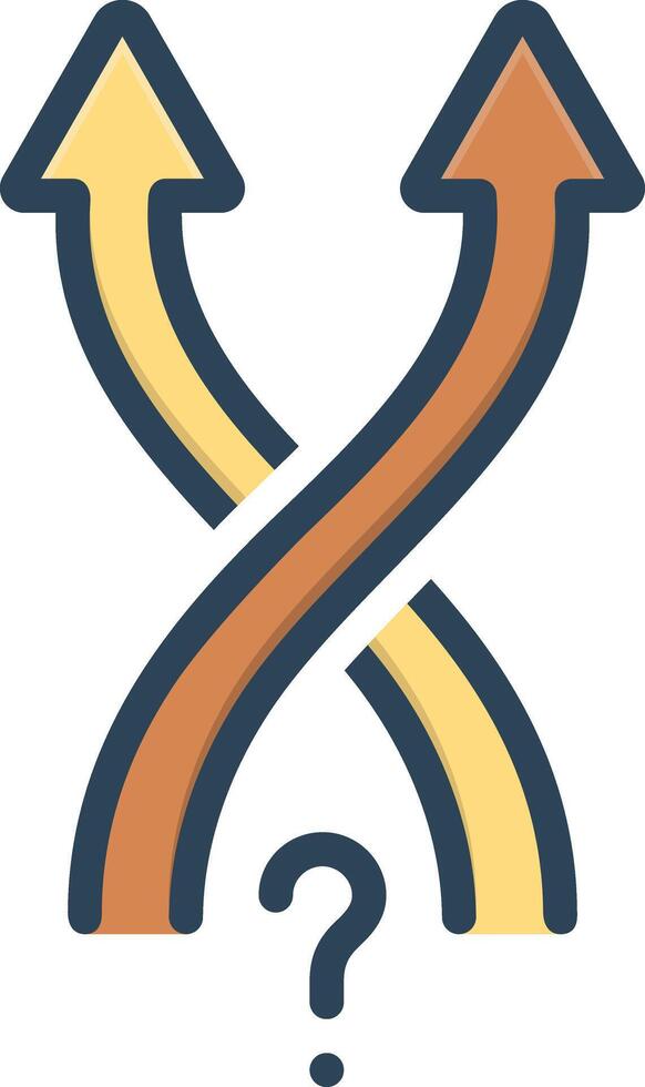 Vector color icon for decision
