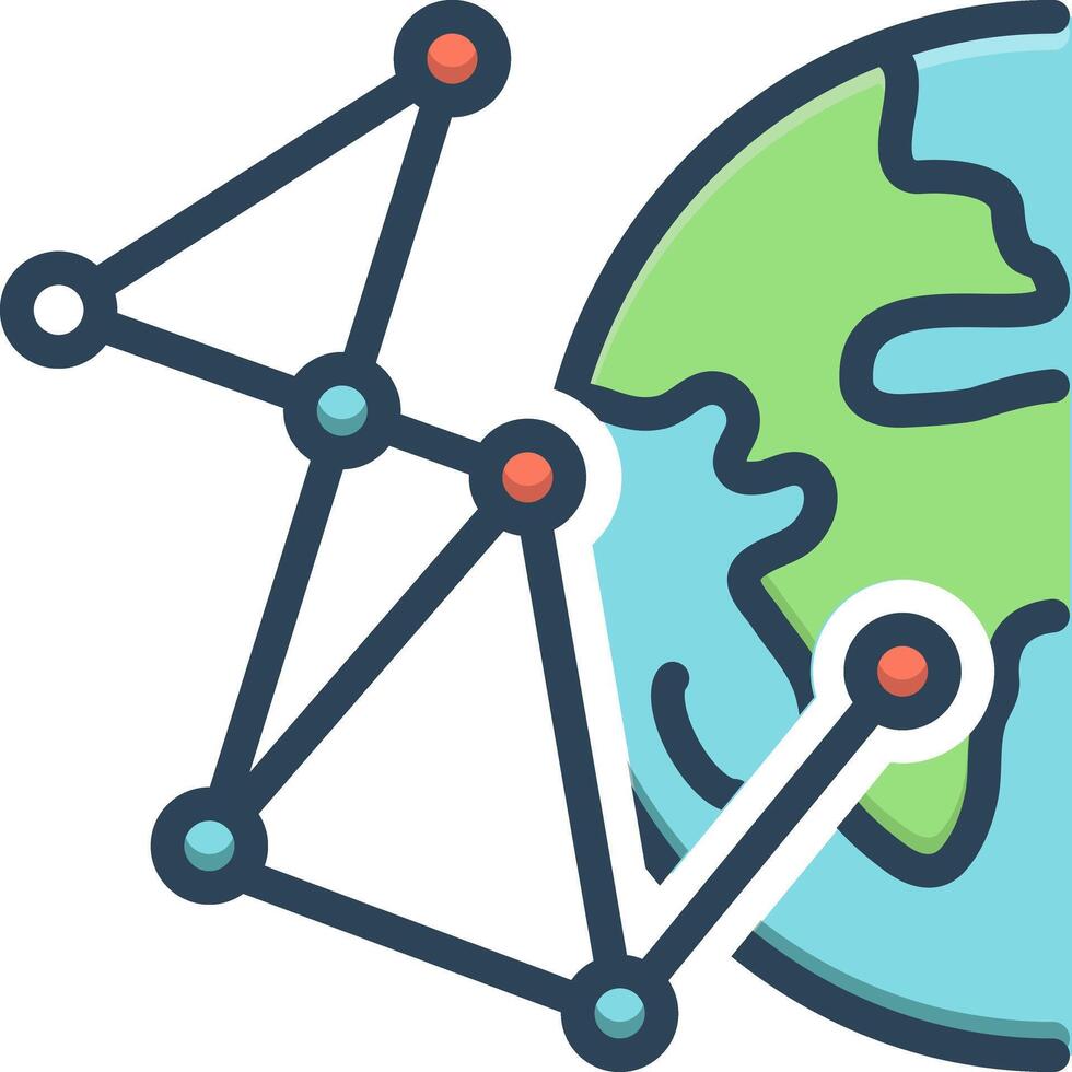 Vector color icon for global community