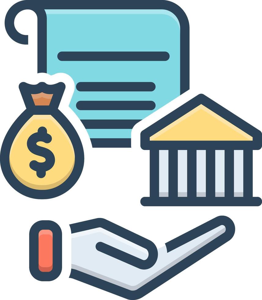 Vector color icon for loan