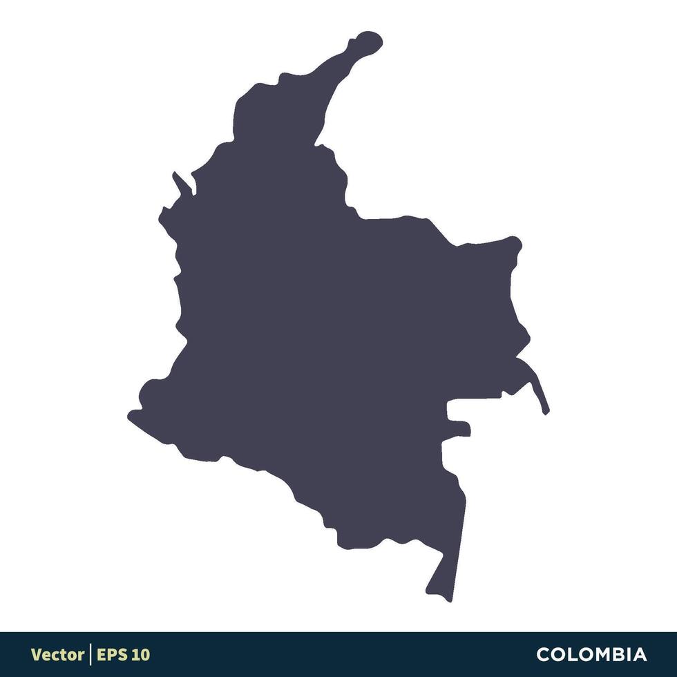 Colombia - sur America países mapa icono vector logo modelo ilustración diseño. vector eps 10