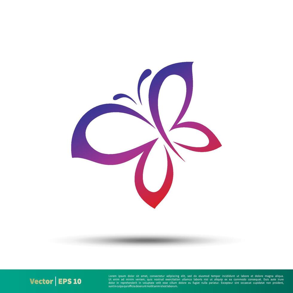 Colorful Wings Beauty Butterfly Vector Logo Template Illustration Design EPS 10.