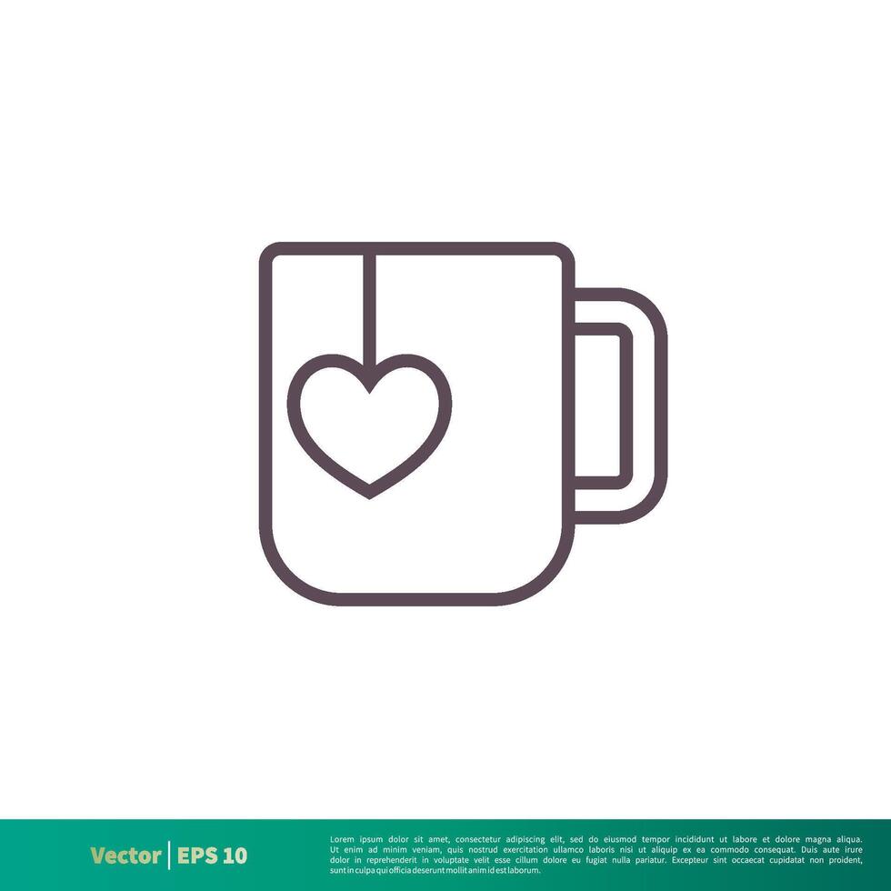 té, café taza icono vector logo modelo ilustración diseño. vector eps 10