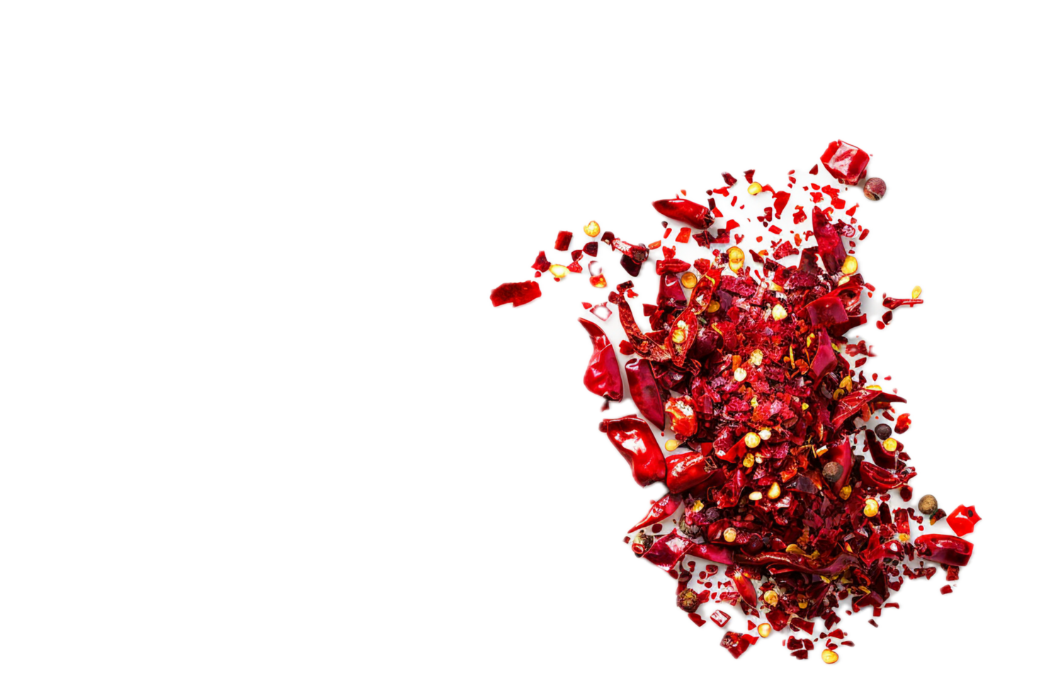 AI generated Crushed Red Chili Peppers and Flakes Pile png