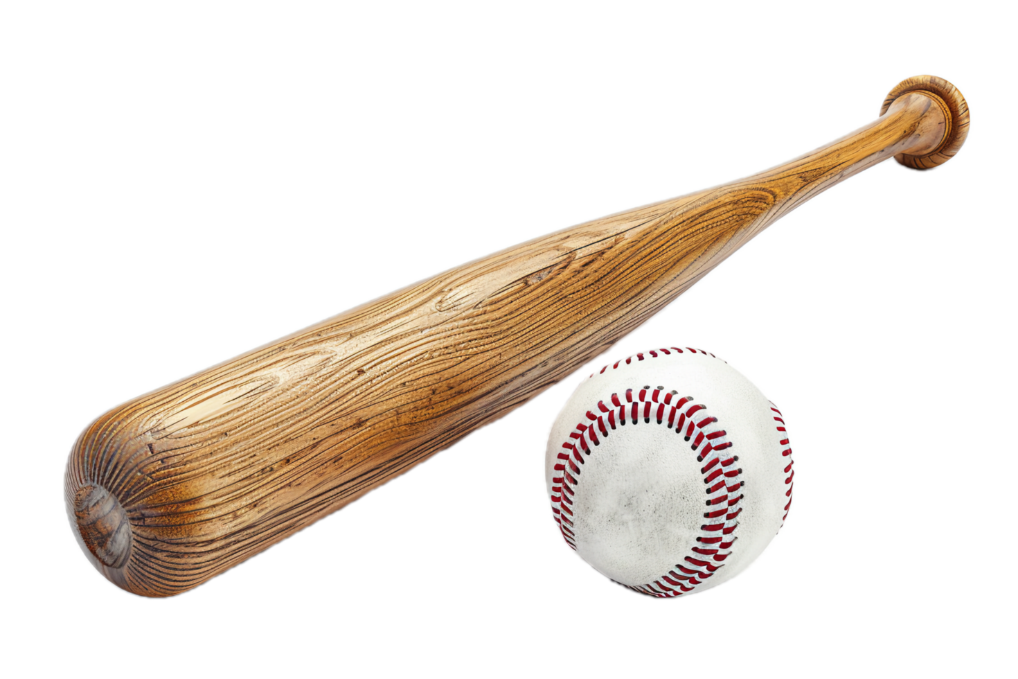 AI generated Weathered Baseball Bat and Ball png