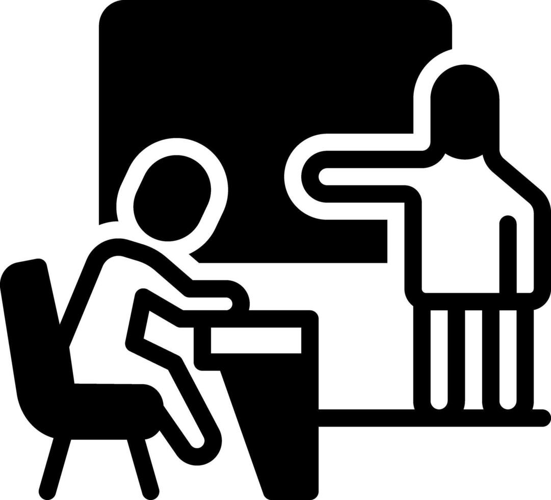 Solid black icon for tuition vector