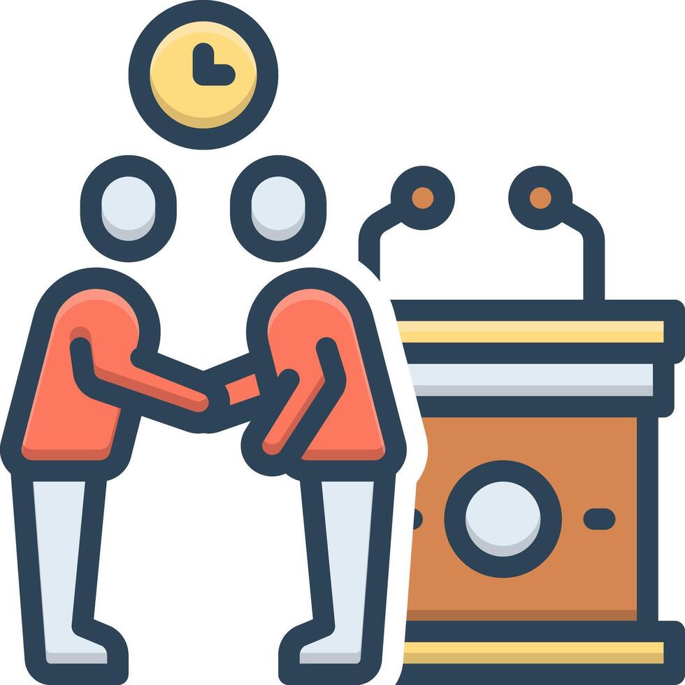 Vector color icon for hand shake