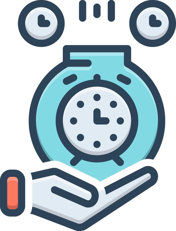 Vector color icon for time saving