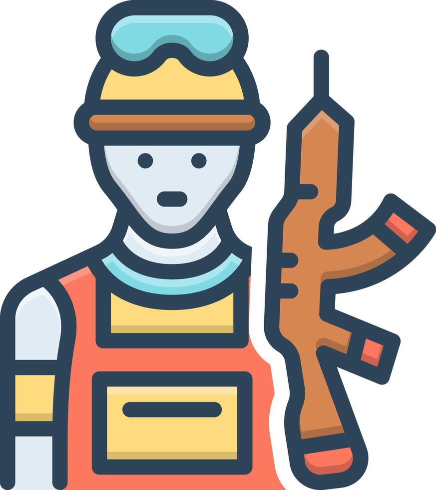 Vector color icon for soldier