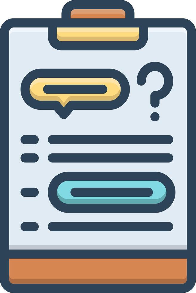 Vector color icon for answer