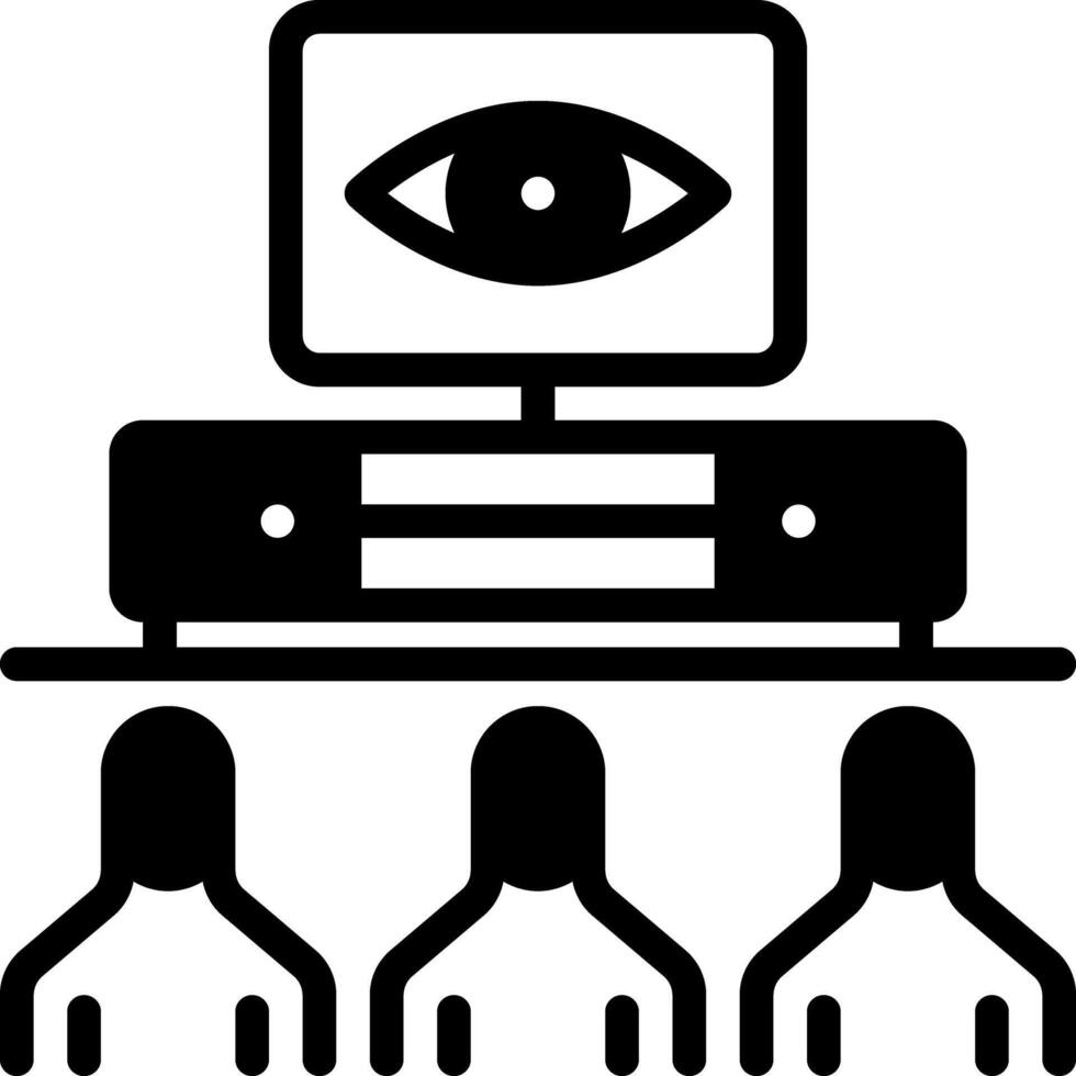 Solid black icon for viewer vector