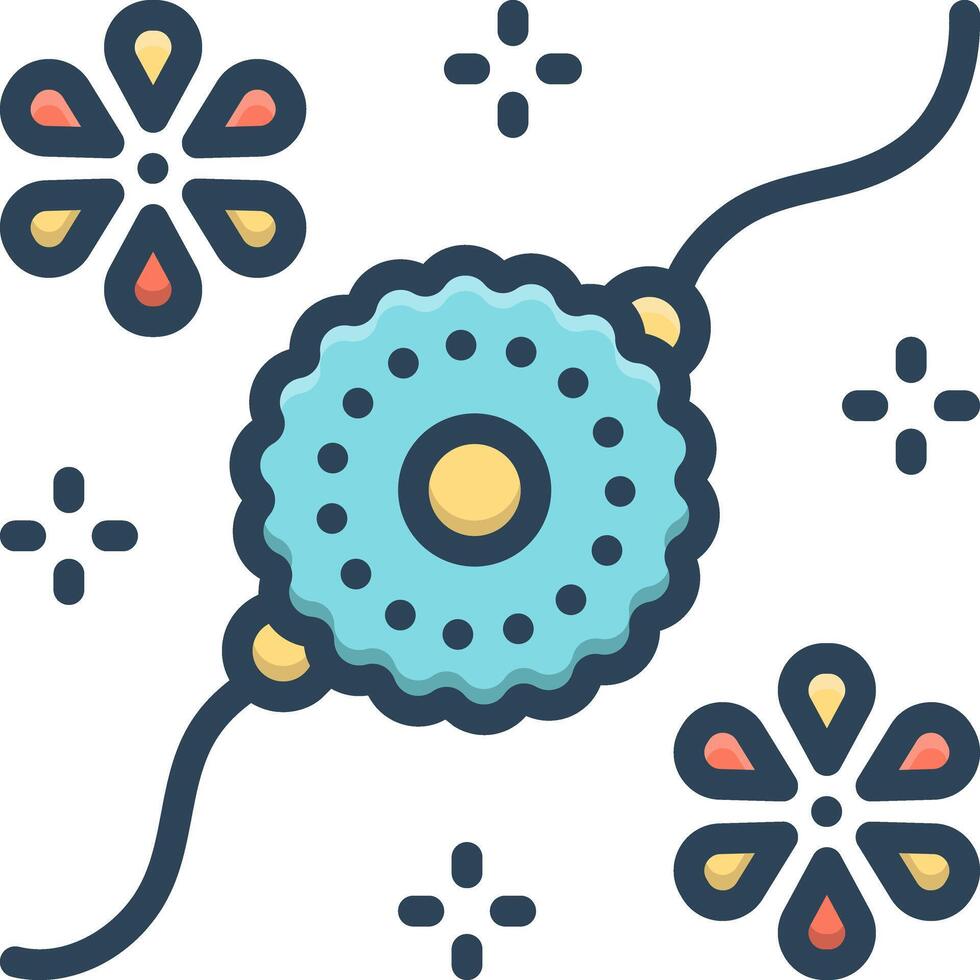 Vector color icon for rakhi and flower