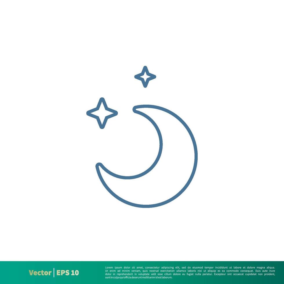 Moon and Star Icon Vector Logo Template Illustration Design. Vector EPS 10.