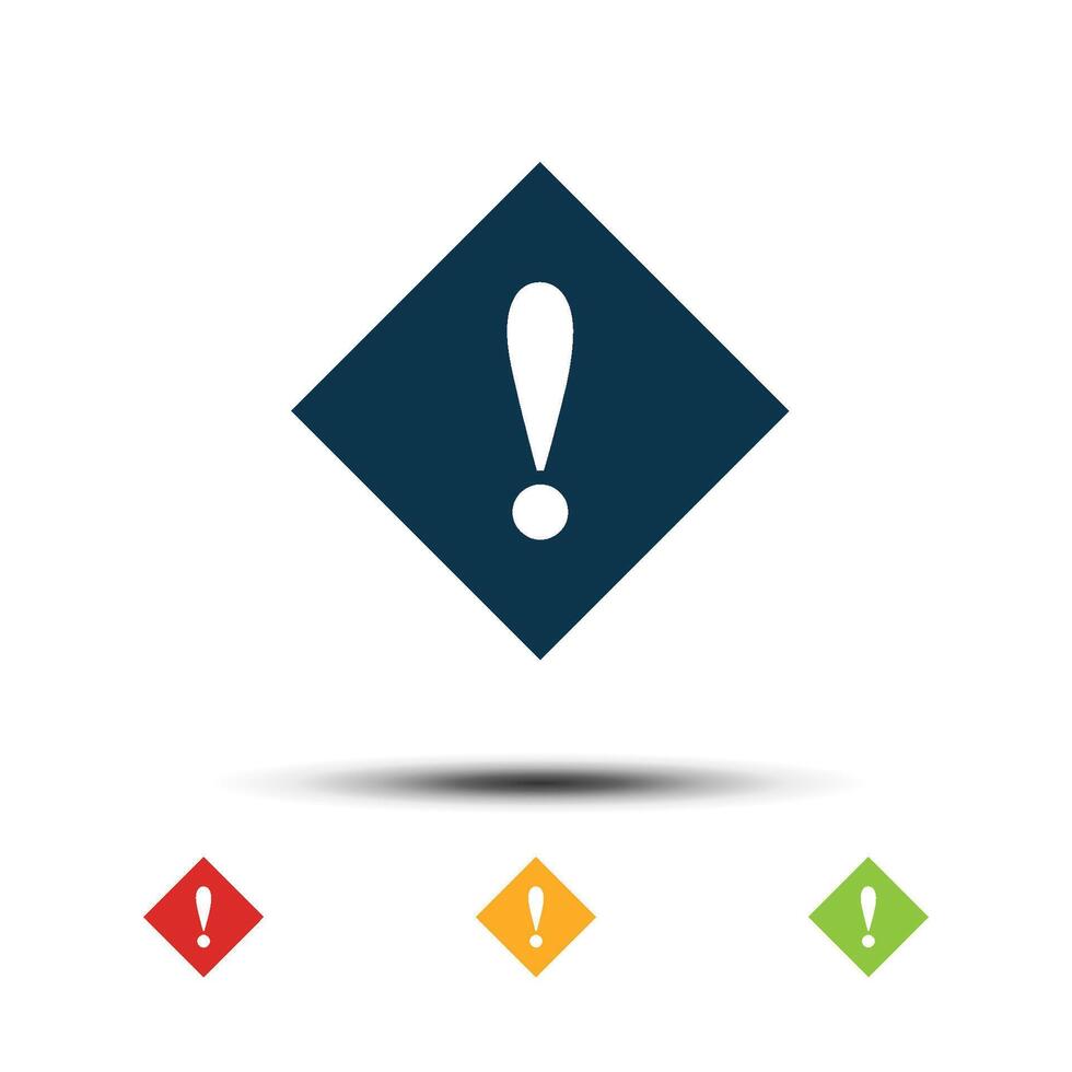 Exclamation Mark Sign Colorful Set Icon Vector Logo Template