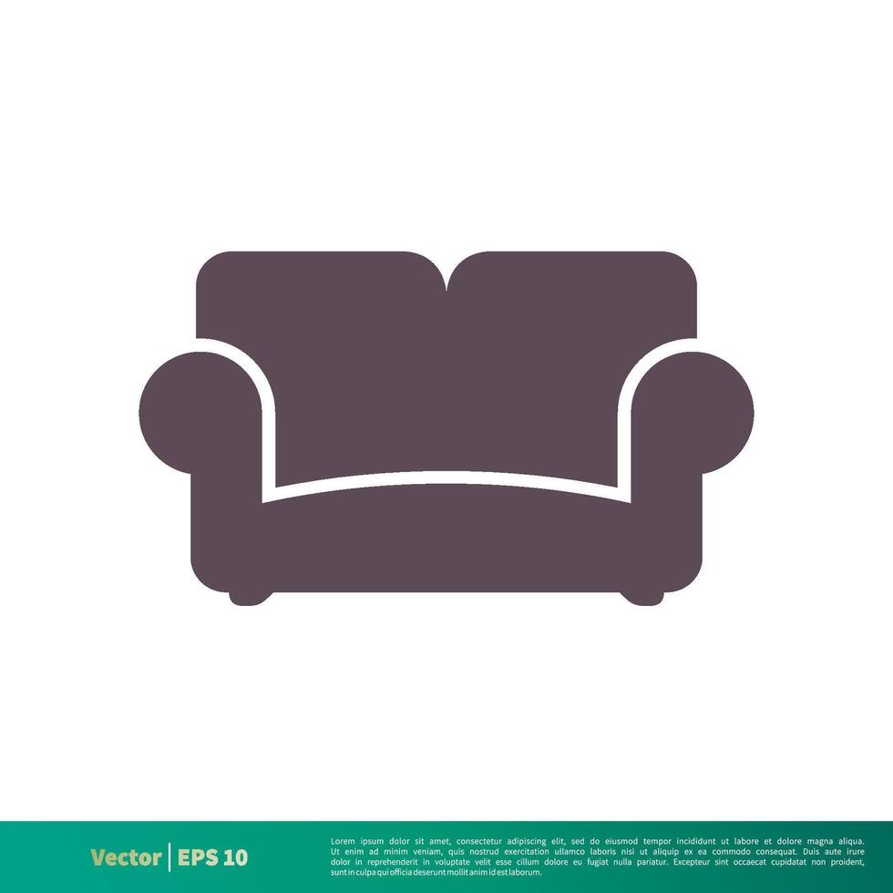sofá sofá icono vector logo modelo ilustración diseño. vector eps 10