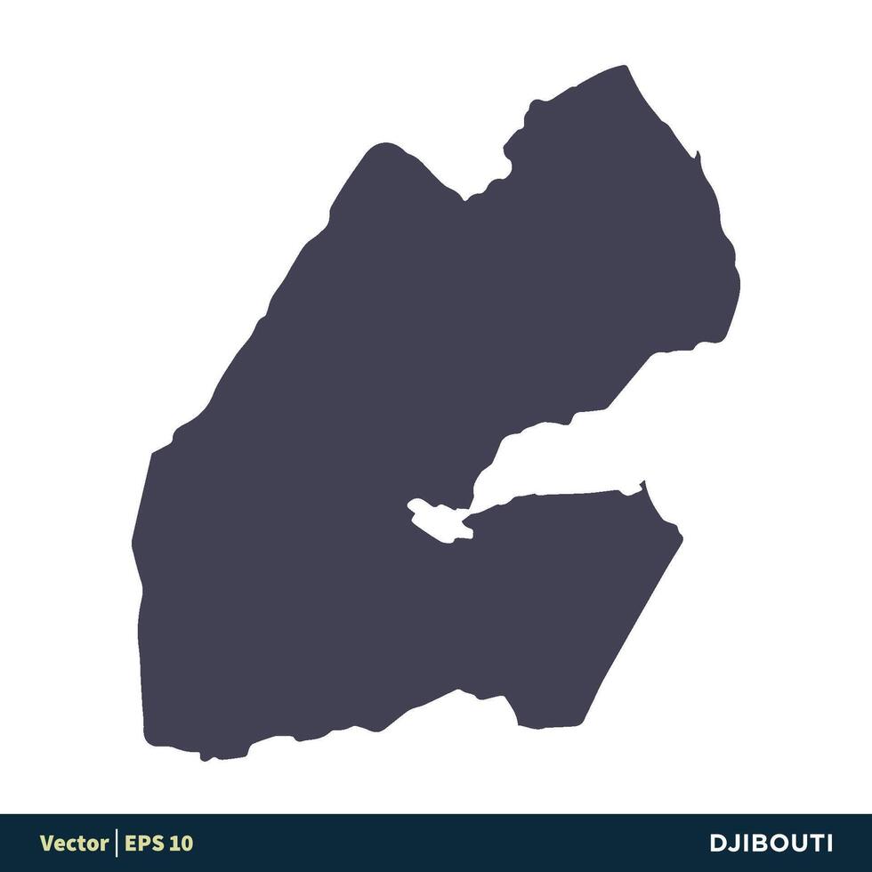 Djibouti - Africa Countries Map Icon Vector Logo Template Illustration Design. Vector EPS 10.