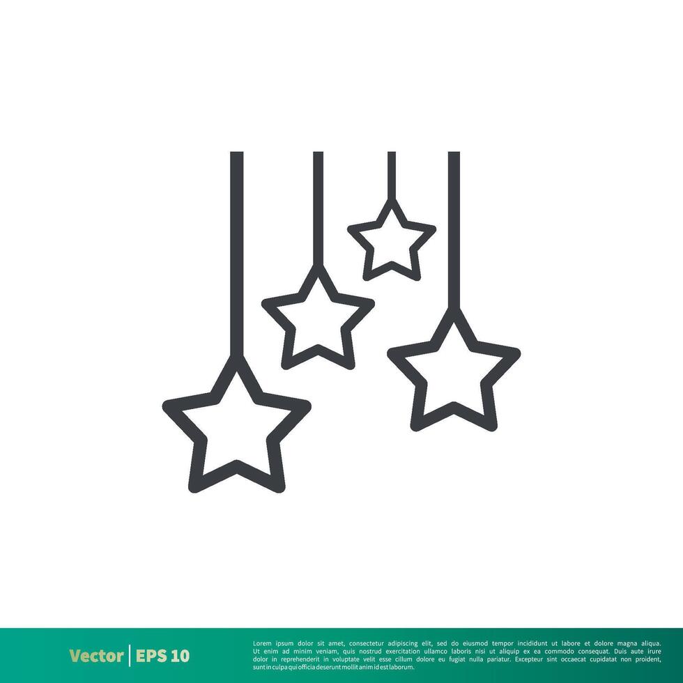 Simple Hanging Star Shape Icon Vector Logo Template Illustration Design. Vector EPS 10.