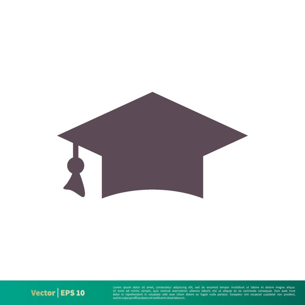 Graduate Hat Education Icon Vector Logo Template Illustration Design. Vector EPS 10.