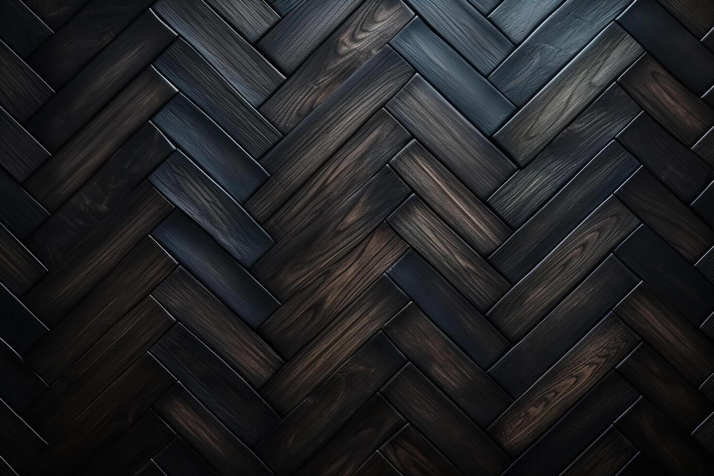 AI generated Close-up of dark boards hardwood pattern, top view parquet indoors photo