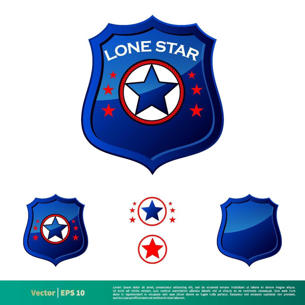 Badge Star Police Department Icon Vector Logo Template Illustration Design. Vector EPS 10.