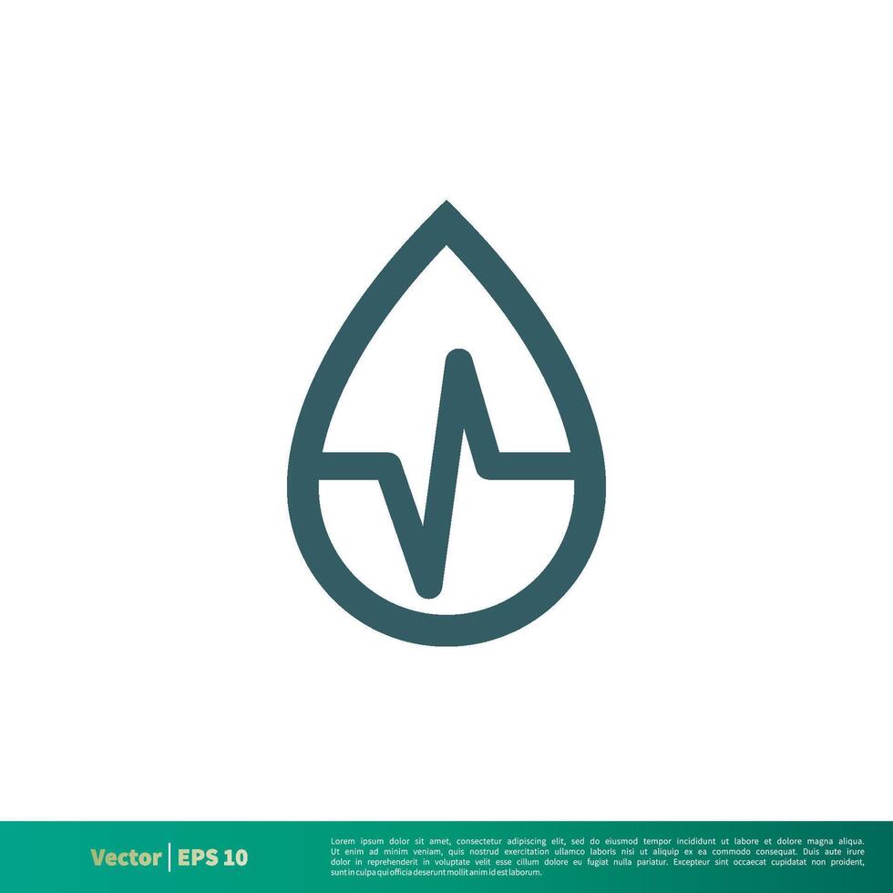 Pulse and Drop Medical, Healthcare Icon Vector Logo Template Illustration Design. Vector EPS 10.