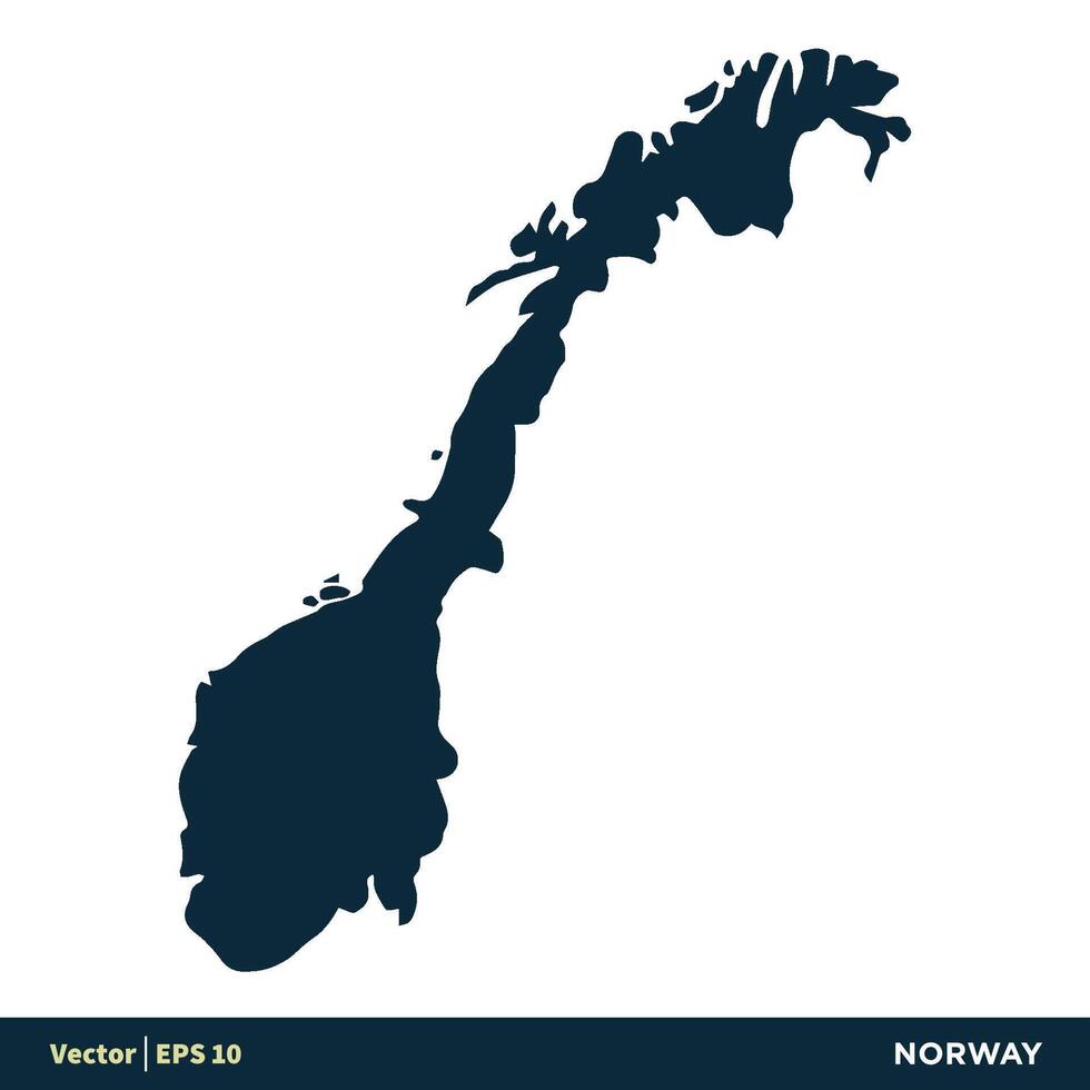 Noruega - Europa países mapa vector icono modelo ilustración diseño. vector eps 10