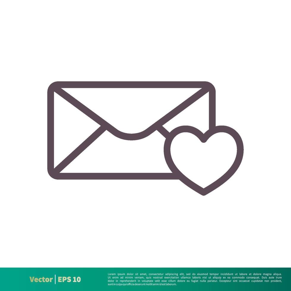 Love Letter Icon Vector Logo Template Illustration Design. Vector EPS 10.