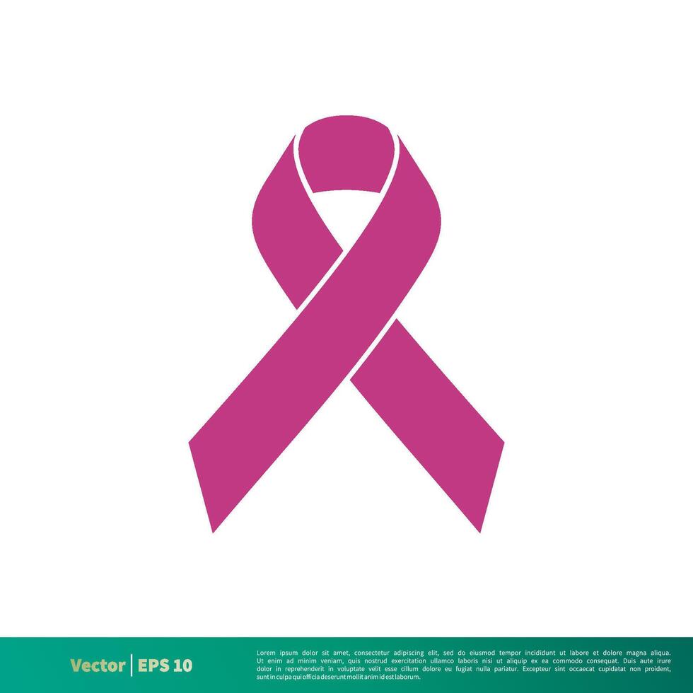 Breast Cancer Ribbon Icon Vector Logo Template Illustration Design. Vector EPS 10.