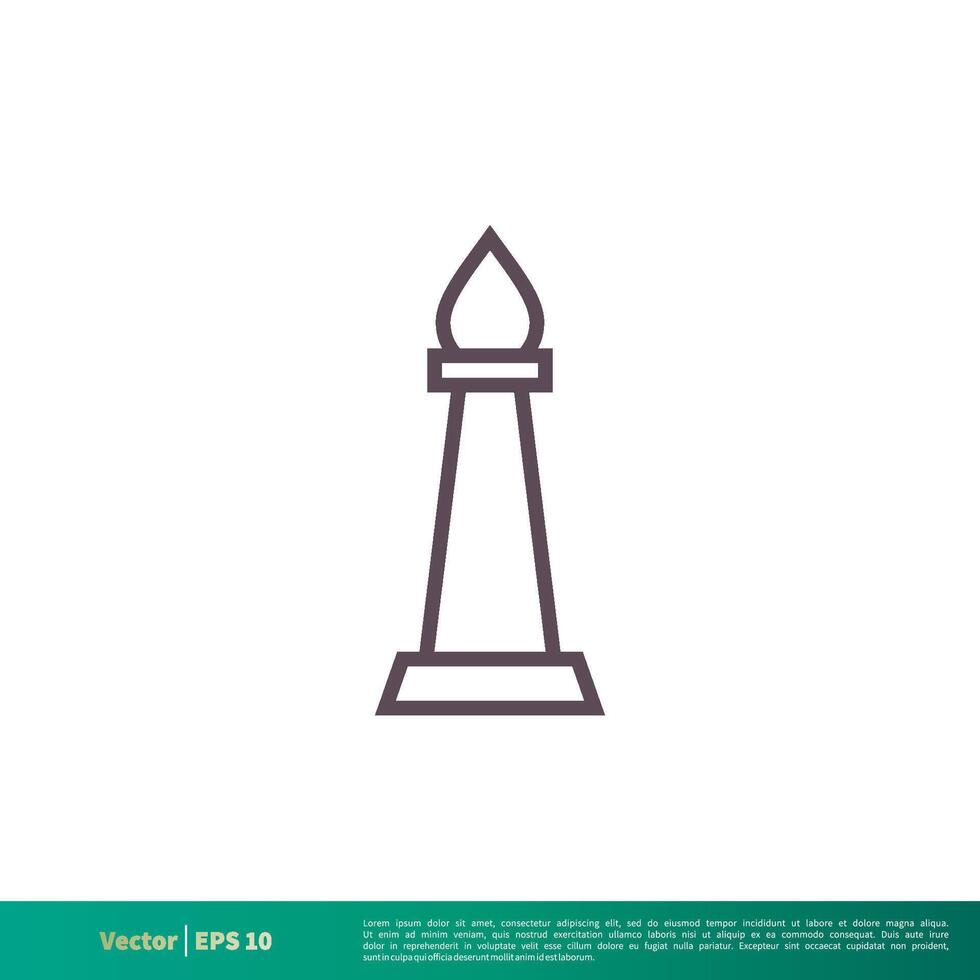 Bishop Chess Icon Vector Logo Template Illustration Design. Vector EPS 10.