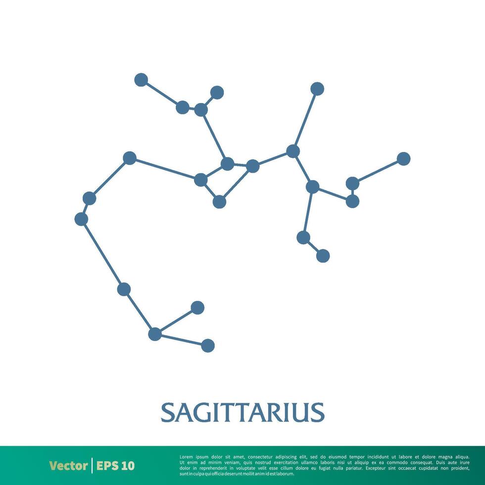 Sagitario - constelación estrella icono vector logo modelo ilustración diseño. vector eps 10