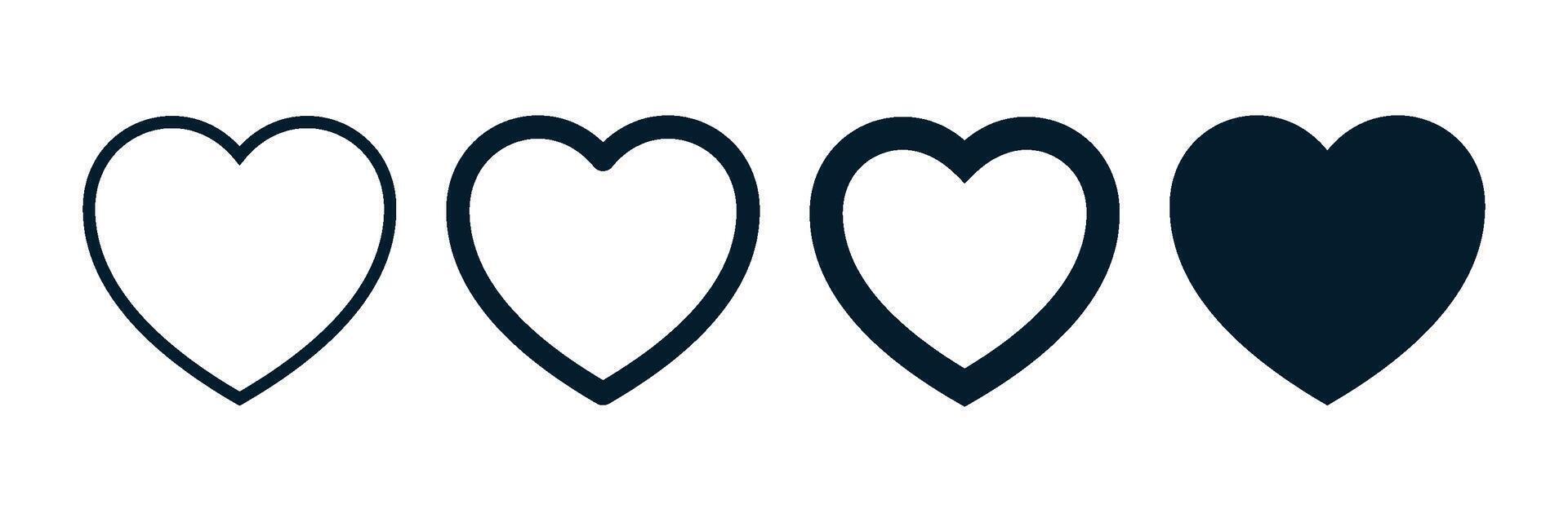 Heart icon vector logo template. Set icon love symbol collection. Illustration Design. Vector EPS 10.
