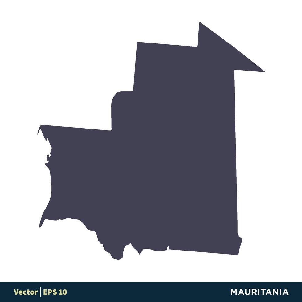 Mauritania - África países mapa icono vector logo modelo ilustración diseño. vector eps 10